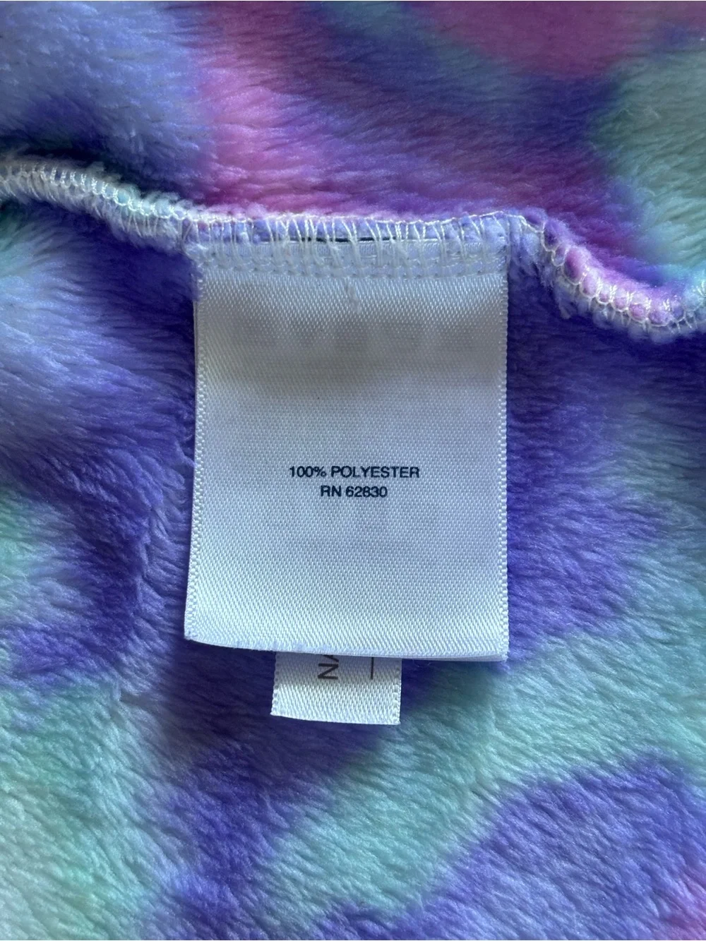 Lands' End Girls Tie-Dye Fleece Full Zip Vest w/ Pockets Purple Pink Sz S 7-8
